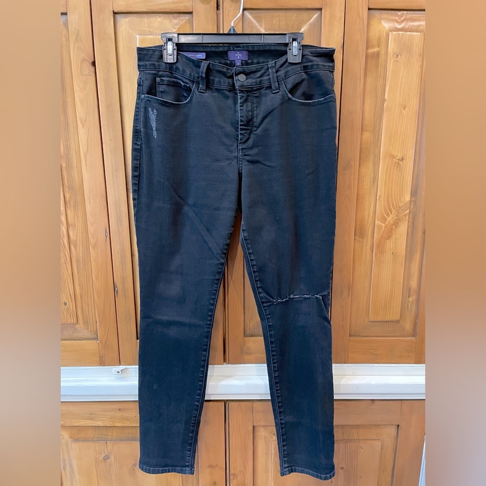 NYDJ Not Your Daughter’s Jeans Sz 12 “Ami” Skinny Leggings Distressed Black